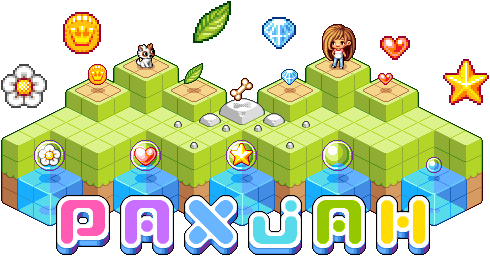 Paxjah isometric pixel art banner